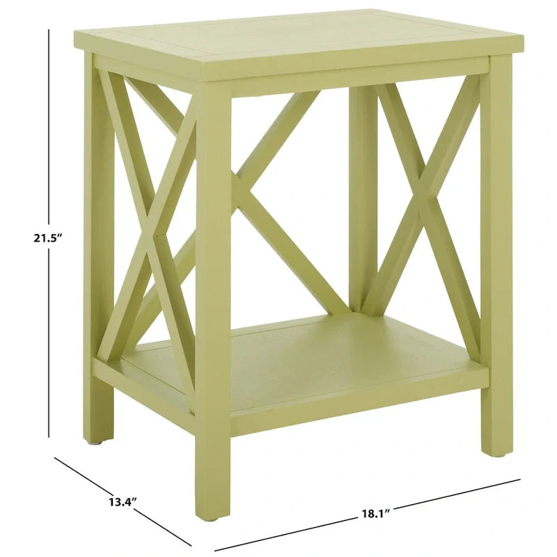 Table d'appoint à dossier croisé Safavieh Yasumi blanche – 18,1 x 13,4 x 21,5 po – 18 po L x 13 po P x 22 po H