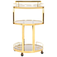 Chariot de bar rond à 3 niveaux SAFAVIEH Sueann - doré/thé - 22,1 x 19,7 x 34,3 - 22lx20Px34H