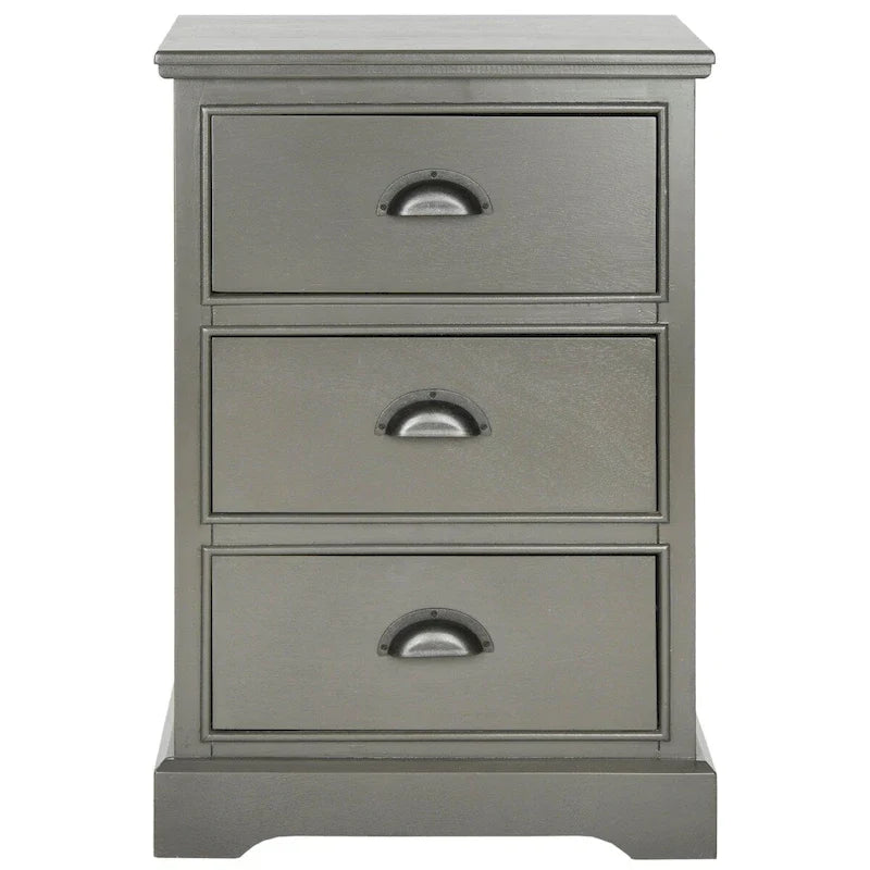 Table d'appoint de rangement à 3 tiroirs SAFAVIEH Claudine Gris - 17,7 x 13,8 x 26,8 - 18Lx14Px26H