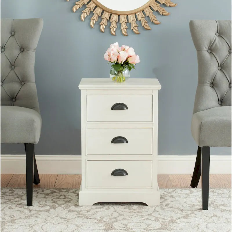 Table d'appoint de rangement à 3 tiroirs SAFAVIEH Claudine Gris - 17,7 x 13,8 x 26,8 - 18Lx14Px26H
