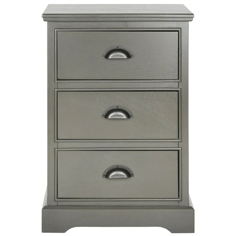 Table d'appoint de rangement à 3 tiroirs SAFAVIEH Claudine Gris - 17,7 x 13,8 x 26,8 - 18Lx14Px26H