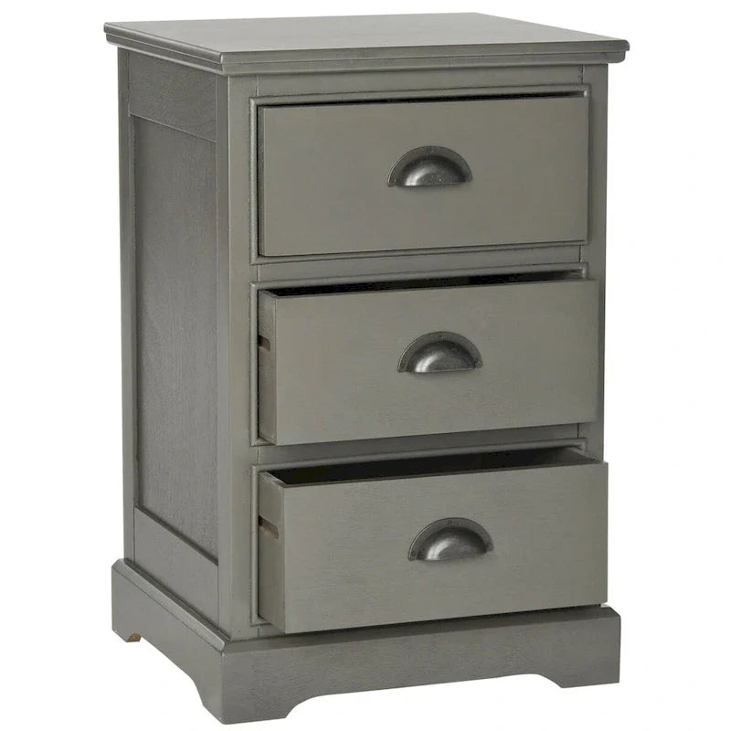 Table d'appoint de rangement à 3 tiroirs SAFAVIEH Claudine Gris - 17,7 x 13,8 x 26,8 - 18Lx14Px26H