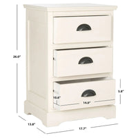 Table d'appoint de rangement à 3 tiroirs SAFAVIEH Claudine Gris - 17,7 x 13,8 x 26,8 - 18Lx14Px26H