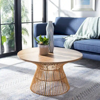 SAFAVIEH Aveline Table basse ronde moderne en rotin - 31,5 l x 31,5 P x 17,7 H - 32L x 32P x 18H
