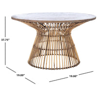 SAFAVIEH Aveline Table basse ronde moderne en rotin - 31,5 l x 31,5 P x 17,7 H - 32L x 32P x 18H