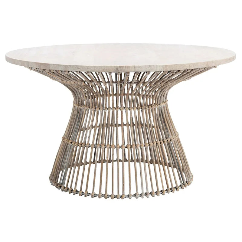 SAFAVIEH Aveline Table basse ronde moderne en rotin - 31,5 l x 31,5 P x 17,7 H - 32L x 32P x 18H