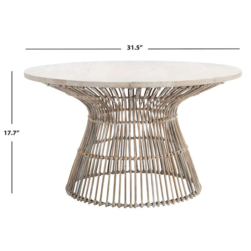 SAFAVIEH Aveline Table basse ronde moderne en rotin - 31,5 l x 31,5 P x 17,7 H - 32L x 32P x 18H
