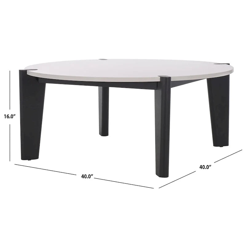 Table basse ronde SAFAVIEH Couture Sarma avec plateau en marbre – 40 po L x 40 po P x 16 po H – 40L x 40P x 16H