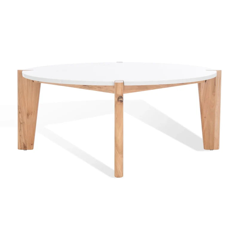 Table basse ronde SAFAVIEH Couture Sarma avec plateau en marbre – 40 po L x 40 po P x 16 po H – 40L x 40P x 16H