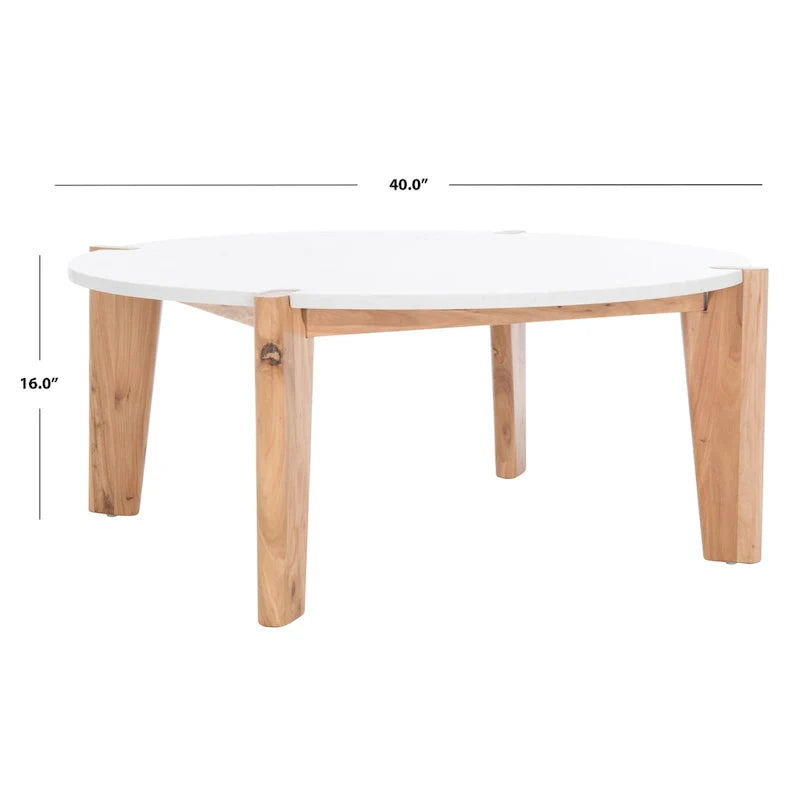 Table basse ronde SAFAVIEH Couture Sarma avec plateau en marbre – 40 po L x 40 po P x 16 po H – 40L x 40P x 16H