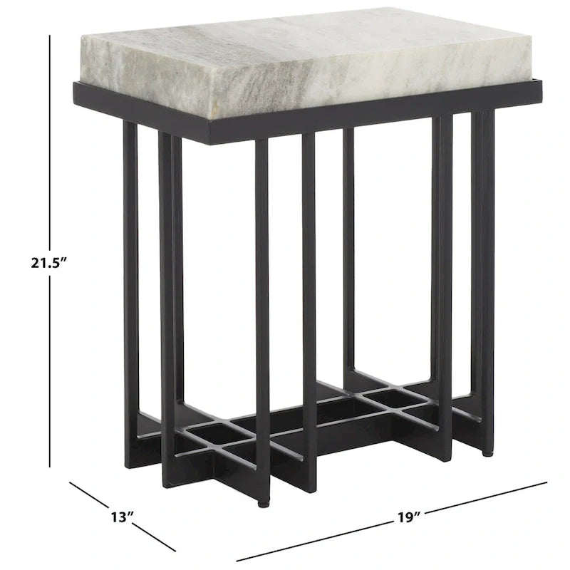 Table d'appoint rectangulaire Mazie SAFAVIEH - 19 L x 13 P x 22 H - 19Lx13Px22H