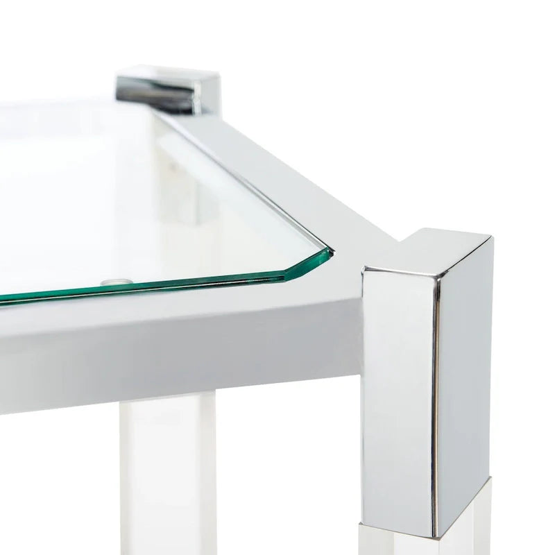 Console de salon SAFAVIEH Couture Orveig en acrylique – 52 L x 15 l x 29 H – 52Lx15Px29H