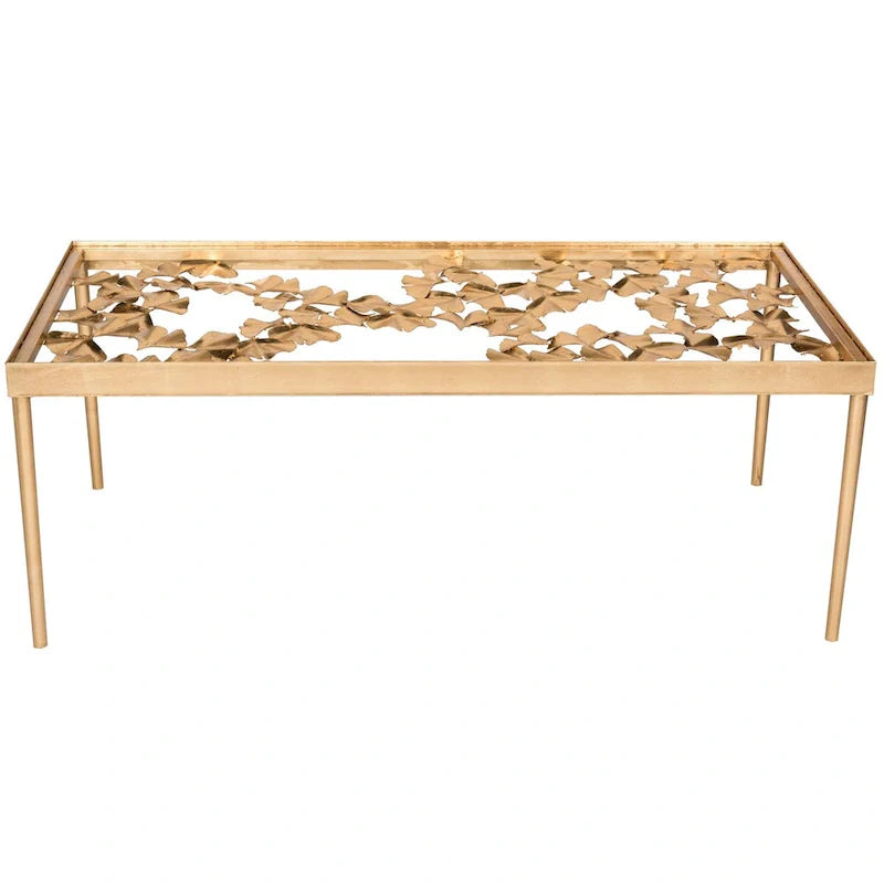 SAFAVIEH Julianne Table basse feuille d'or antique - 48 x 24 x 17,8 - 48Lx24Px18H