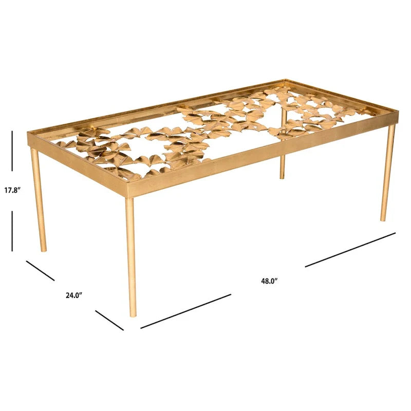 SAFAVIEH Julianne Table basse feuille d'or antique - 48 x 24 x 17,8 - 48Lx24Px18H
