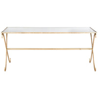 Table basse SAFAVIEH Olka Or/Plateau en verre trempé - 43 x 20 x 18.3 - 43Lx20Px18H