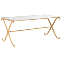 Table basse SAFAVIEH Olka Or/Plateau en verre trempé - 43 x 20 x 18.3 - 43Lx20Px18H