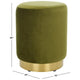 SAFAVIEH Couture Fanka, pouf en velours avec base en laiton – Bleu marine/laiton
