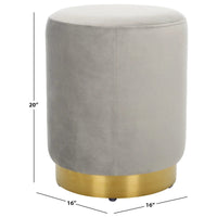 SAFAVIEH Couture Fanka, pouf en velours avec base en laiton – Bleu marine/laiton