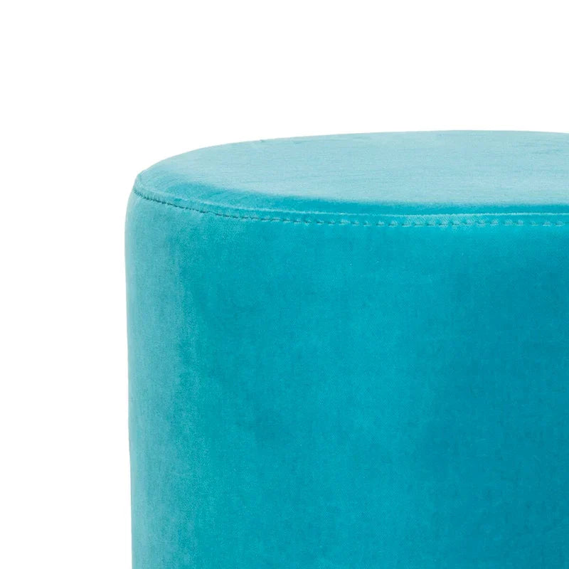 SAFAVIEH Couture Fanka, pouf en velours avec base en laiton – Bleu marine/laiton