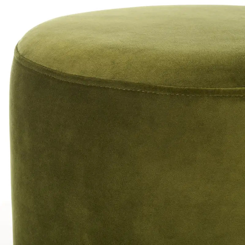 SAFAVIEH Couture Fanka, pouf en velours avec base en laiton – Bleu marine/laiton