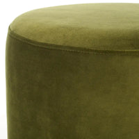SAFAVIEH Couture Fanka, pouf en velours avec base en laiton – Bleu marine/laiton