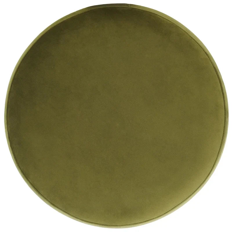 SAFAVIEH Couture Fanka, pouf en velours avec base en laiton – Bleu marine/laiton