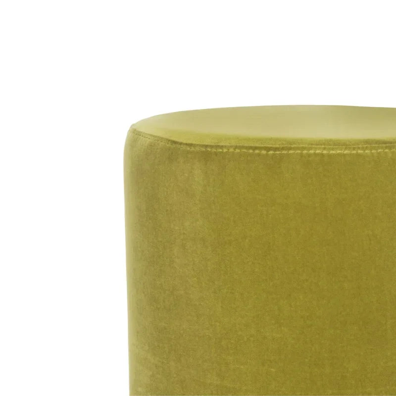 SAFAVIEH Couture Fanka, pouf en velours avec base en laiton – Bleu marine/laiton