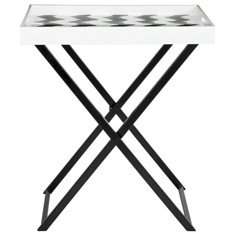 SAFAVIEH Colombine table à plateau noir/blanc - 28Lx18Px32H