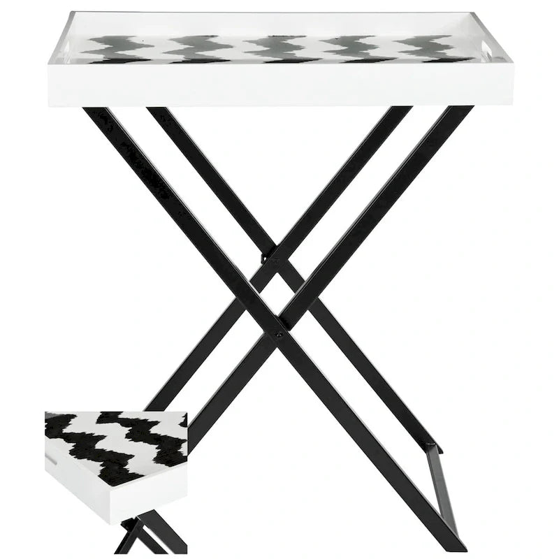 Table de service SAFAVIEH Colombine noir/blanc - 28Lx18Px32H