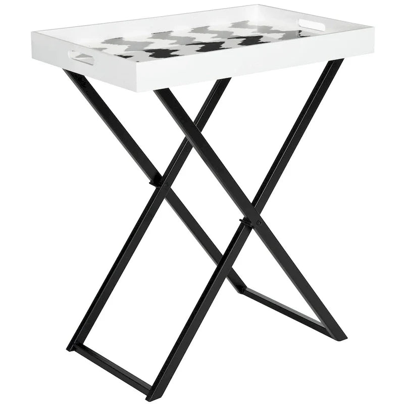 SAFAVIEH Colombine table à plateau noir/blanc - 28Lx18Px32H