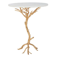SAFAVIEH Ailene Hidden Treasures - Table d'appoint en granit blanc et laiton - 20 x 20 x 24.6 - 20L x 20P x 25H