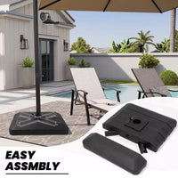 Crestlive Products Parasol déporté de terrasse carré 10 pieds à 2 niveaux, ombrage 360 avec base lestée