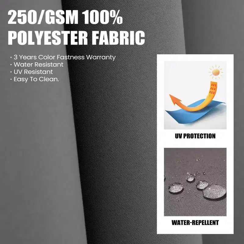 Crestlive Products Parasol déporté de terrasse carré 10 pieds à 2 niveaux, ombrage 360 avec base lestée