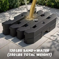 Crestlive Products Parasol déporté de terrasse carré 10 pieds à 2 niveaux, ombrage 360 avec base lestée