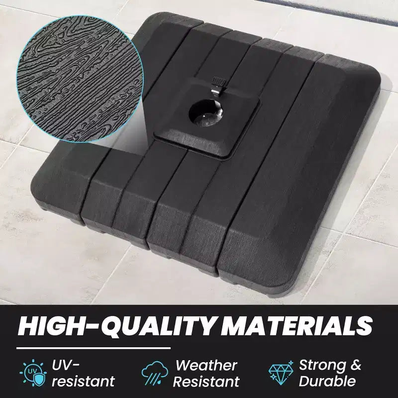 Crestlive Products Parasol déporté de terrasse carré 10 pieds à 2 niveaux, ombrage 360 avec base lestée