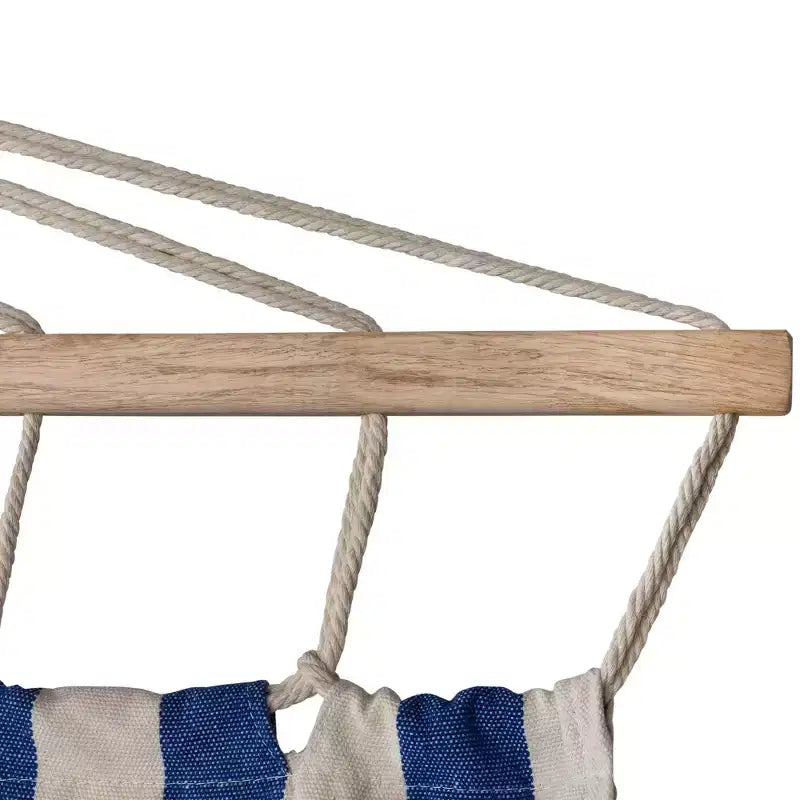 Northlight Hamac double 2 personnes matelassé en macramé rayé - 9' x 56 - bleu et crème