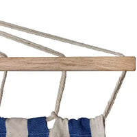 Northlight Hamac double 2 personnes matelassé en macramé rayé - 9' x 56 - bleu et crème