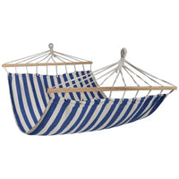 Northlight Hamac double 2 personnes matelassé en macramé rayé - 9' x 56 - bleu et crème
