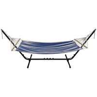 Northlight Hamac double 2 personnes matelassé en macramé rayé - 9' x 56 - bleu et crème