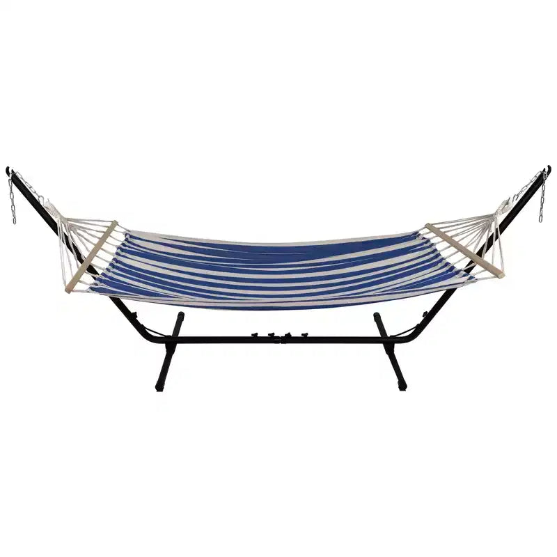 Northlight Hamac double 2 personnes matelassé en macramé rayé - 9' x 56 - bleu et crème