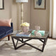 SAFAVIEH Annmarie Table Basse Plateau Verre Milieu du Siècle - 33.5 x 33.5 x 14.5 - 34Lx34Px15H