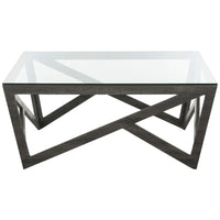 SAFAVIEH Annmarie Table Basse Plateau Verre Milieu du Siècle - 33.5 x 33.5 x 14.5 - 34Lx34Px15H