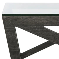 SAFAVIEH Annmarie Table Basse Plateau Verre Milieu du Siècle - 33.5 x 33.5 x 14.5 - 34Lx34Px15H