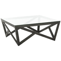 SAFAVIEH Annmarie Table Basse Plateau Verre Milieu du Siècle - 33.5 x 33.5 x 14.5 - 34Lx34Px15H