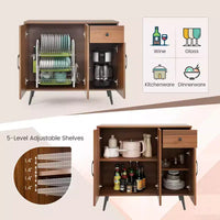 Buffet Costway avec 3 portes et tiroir coulissant, étagères réglables, kits anti-basculement