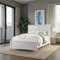Lit en bois E.King captivant, blanc