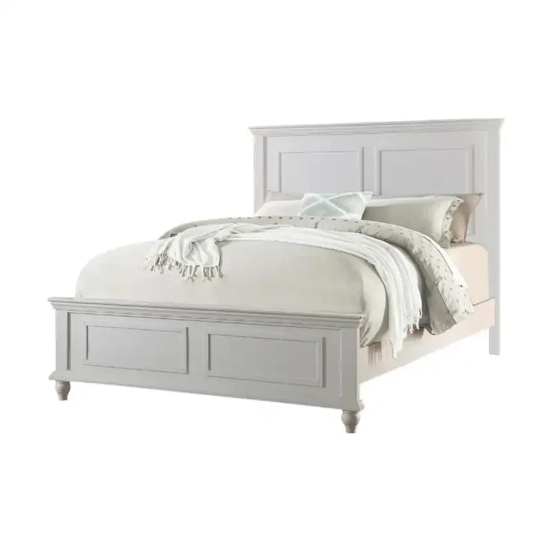 Lit en bois E.King captivant, blanc
