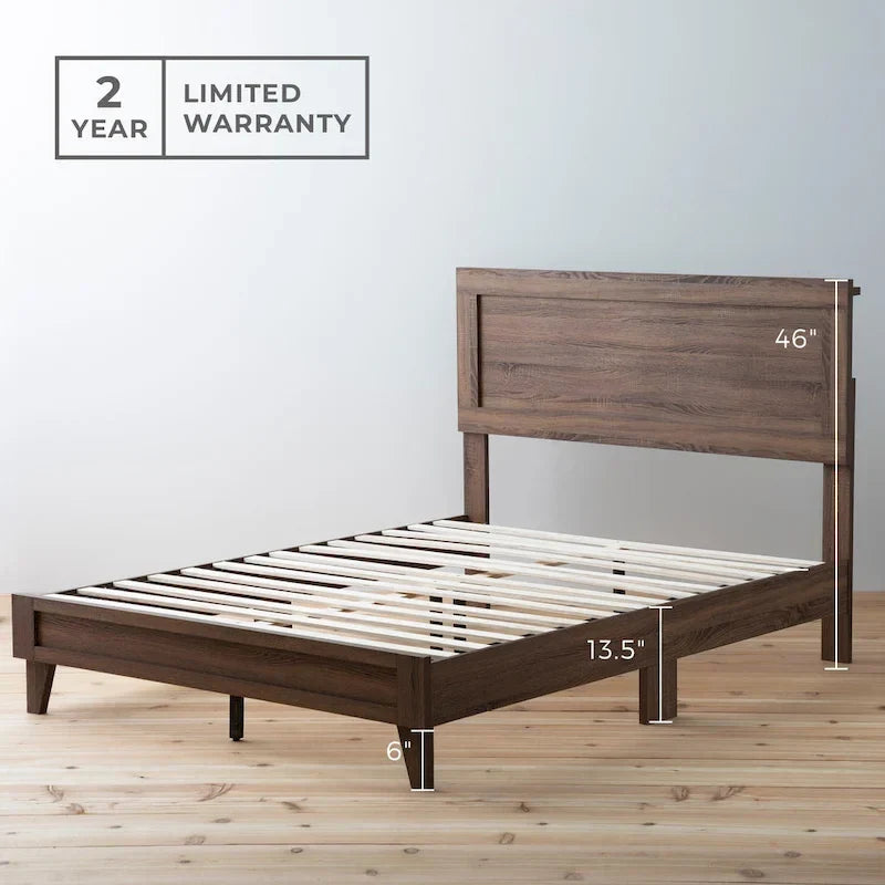 Lit plateforme classique en bois Brookside Leah