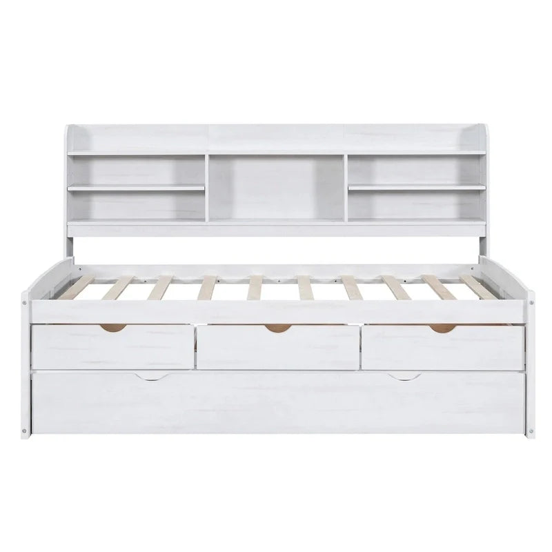 Lit capitaine en bois, format simple