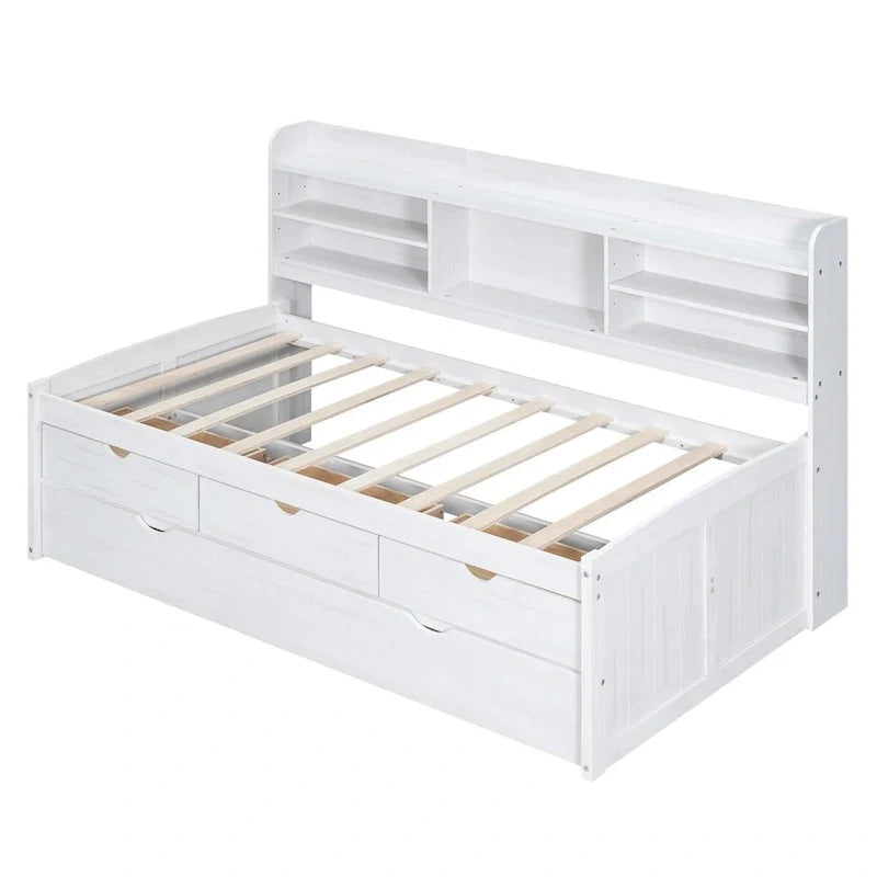 Lit capitaine en bois, format simple